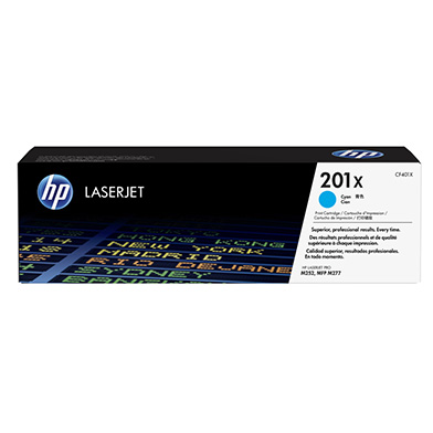 Genuine HP 201X High Capacity Cyan Toner Cartridge (2,300 Pages)